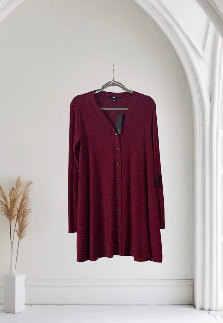 NWY Lulus Burgundy Long Sleeve Dress Small